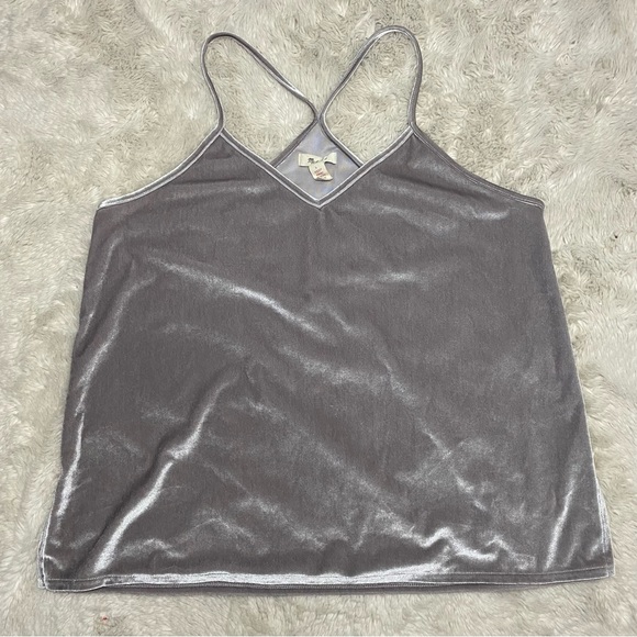 Madewell Velvet Pajama Cami Top Silver Gray size Large - Picture 4 of 10